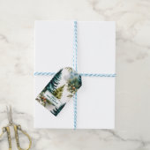 Brautparty für die Aquarellkiefer Geschenkanhänger (Mit Garn)