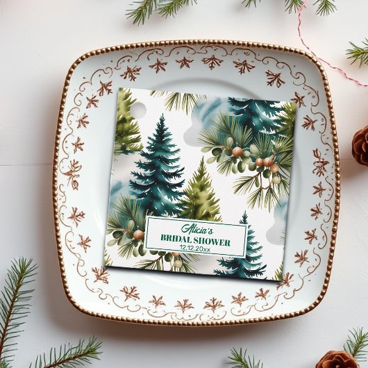 Brautparty für die Aquarellkiefer Geschenkanhänger