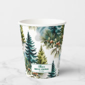 Brautparty für die Aquarellkiefer Pappbecher (Vorderseite)