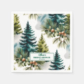 Brautparty für die Aquarellkiefer Serviette (Vorderseite)