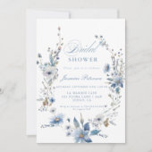 Brautparty für die blaue Wildblume Einladung (Vorderseite)
