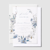 Brautparty für die blaue Wildblume Pergament Einladungen (Versetzt)