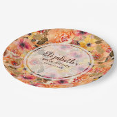 Brautparty für die Blume im Herbst Pappteller (Schrägansicht)