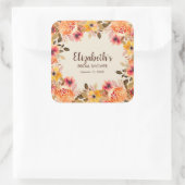 Brautparty für die Blume im Herbst Quadratischer Aufkleber (Tasche)