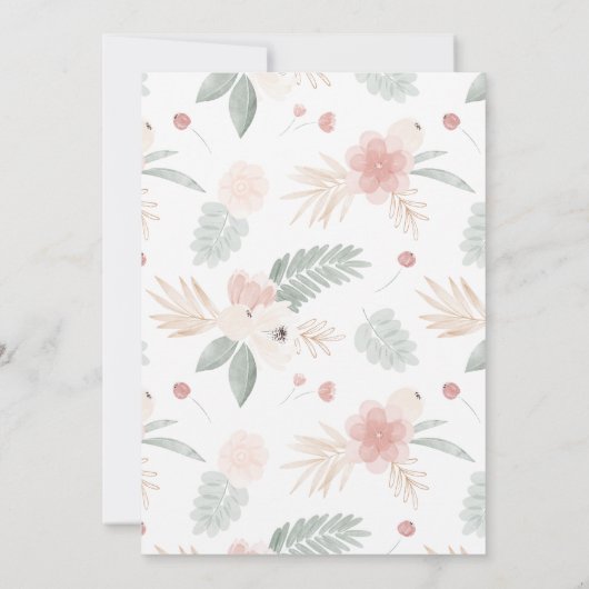 Brautparty für die Blume Peach und Sage Einladung (Rückseite)