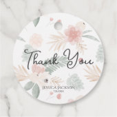 Brautparty für die Blume Peach und Sage Geschenkanhänger (Rückseite)