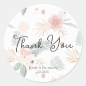 Brautparty für die Blume Peach und Sage Runder Aufkleber (Vorderseite)