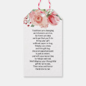 Brautparty für die farbige Blumendarstellung Geschenkanhänger (Rückseite)