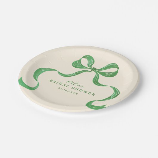 Brautparty für die grüne Hand Pappteller (Schrägansicht)