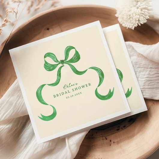 Brautparty für die grüne Hand Serviette