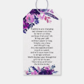 Brautparty für die Lila Darstellung der verzaubert Geschenkanhänger (Rückseite)