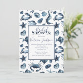 Brautparty für die Marine Einladung (Stehend Vorderseite)