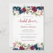 Brautparty für die Meeresflora des Burgund Einladung (Vorderseite)