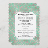 Brautparty für die Printwerbung in Gold Blush Minz Einladung (Vorne/Hinten)