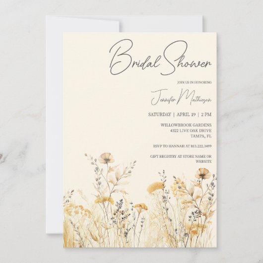 Brautparty für die SommerWildblumen Einladung (Vorderseite)