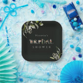 Brautparty für dunkelgrüne Blumenblätter Pappteller (Party)