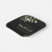 Brautparty für dunkelgrüne Blumenblätter Pappteller (Gewinkelt)