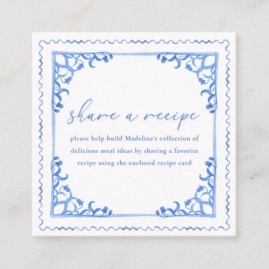 Brautparty für eine Blue Share-Anfrage Begleitkarte (Vorderseite)