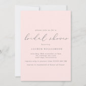 Brautparty für einfache Blüten und graue Kalligrap Einladung (Vorderseite)