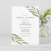 Brautparty für einfache Grünflächen Einladung (Stehend Vorderseite)