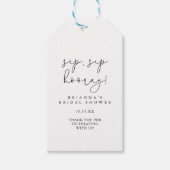 Brautparty für einfache Kalligraphie Sip Hooray Geschenkanhänger (Vorderseite)