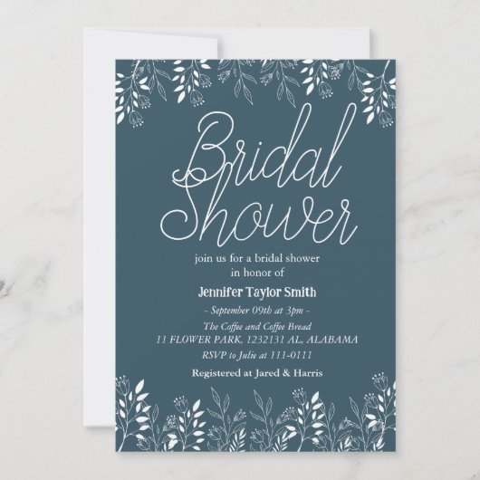 Brautparty für einfache und schicke Wildblume Einladung (Vorderseite)