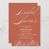 Brautparty für einfache und schicke Wildblume Einladung (Vorne/Hinten)