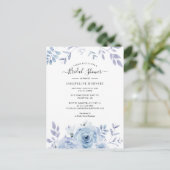 Brautparty für florales Skript Wasserfarben-Blume Einladungspostkarte (Stehend Vorderseite)