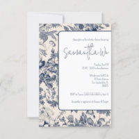 Brautparty für französische Toile in Blau