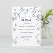 Brautparty für französische Toiletten in Blau Einladung (Stehend Vorderseite)