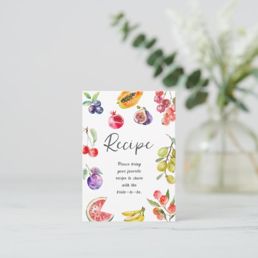 Brautparty für frische Früchte Begleitkarte (Stehend Vorderseite)