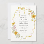 Brautparty für Gelbblüten und Bögen Einladung (Vorderseite)