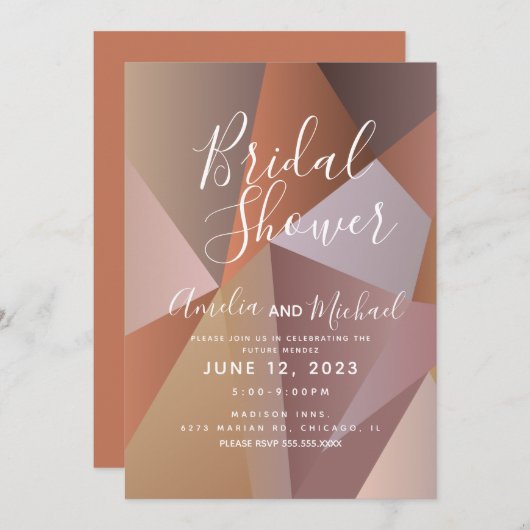 Brautparty für geometrische Formen Einladung (Vorne/Hinten)