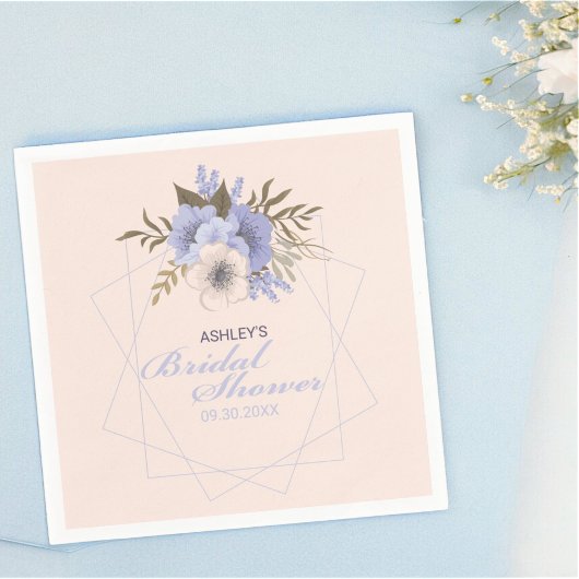 Brautparty für geometrische Rose für Peach Violet Serviette