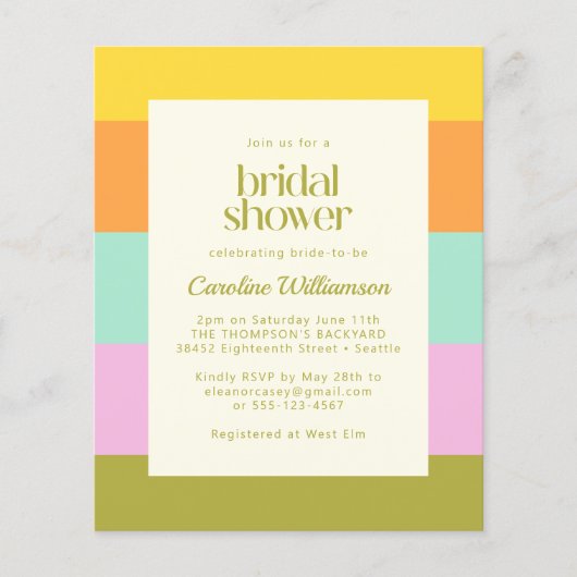 Brautparty für geometrische Streifen (Vorderseite)