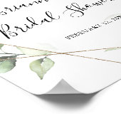 Brautparty für geometrisches goldgrünes Blattwerk Poster (Ecke)