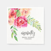 Brautparty für gestrichene Wasserfarben-Blume Serviette (Vorderseite)