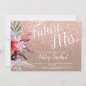 Brautparty für Glitzer mit rotem Kraftstoff Einladung (Vorderseite)