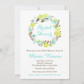 Brautparty für grünes und braunes Blumenkraut Einladung (Vorderseite)