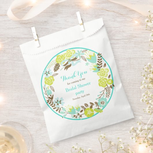 Brautparty für grünes und braunes Blumenkraut Geschenktütchen (Ausgeschnitten)