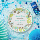 Brautparty für grünes und braunes Blumenkraut Pappteller (Party)