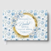 Brautparty für hellblaue Blume Gästebuch (Vorderseite)