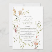 Brautparty für helle Wildblumen Einladung (Vorderseite)