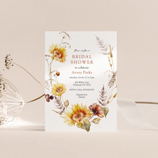 Brautparty für Herbst-Blätter Einladung