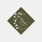 Brautparty für Herbstgrün und Weiß Serviette (Ecke)