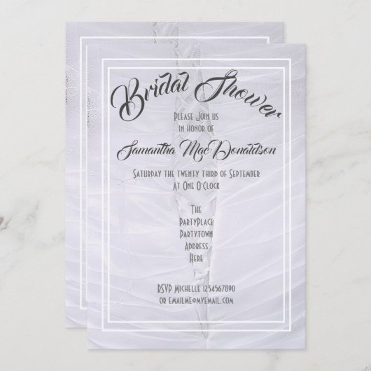 Brautparty für Hochzeitskleidung Einladung (Vorne/Hinten)