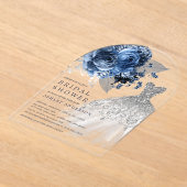 Brautparty für Hochzeitskleidung für Navy und Silv Acryleinladungen (Ablage )