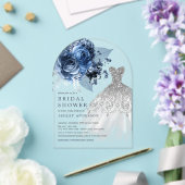 Brautparty für Hochzeitskleidung für Navy und Silv Acryleinladungen (Insitu (Hochzeit))