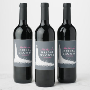 Brautparty für Hochzeitskleidung Weinetikett