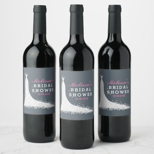 Brautparty für Hochzeitskleidung Weinetikett (Flaschen)